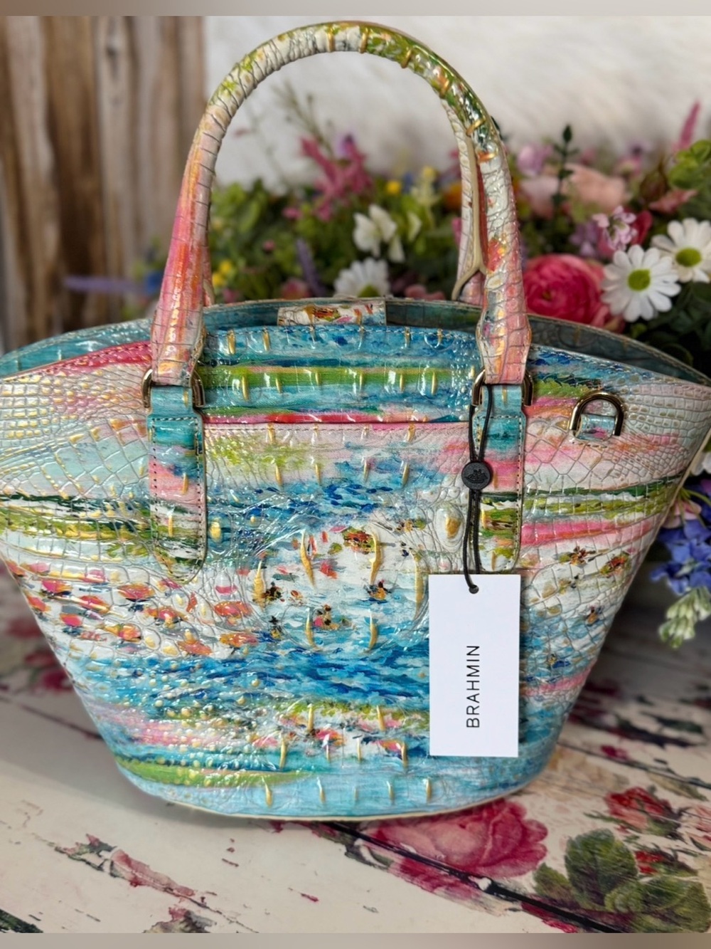 Brahmin Jenny Staycation Shoulder Bag NWT Fish Tropical Beauty 2x EYES FIRM - Picture 7 of 13